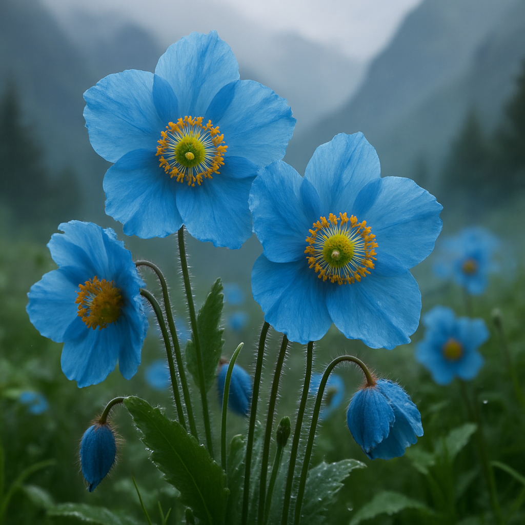 Himalayan Blue Poppy Meconopsis Betonicifolia Paint by diamonds art