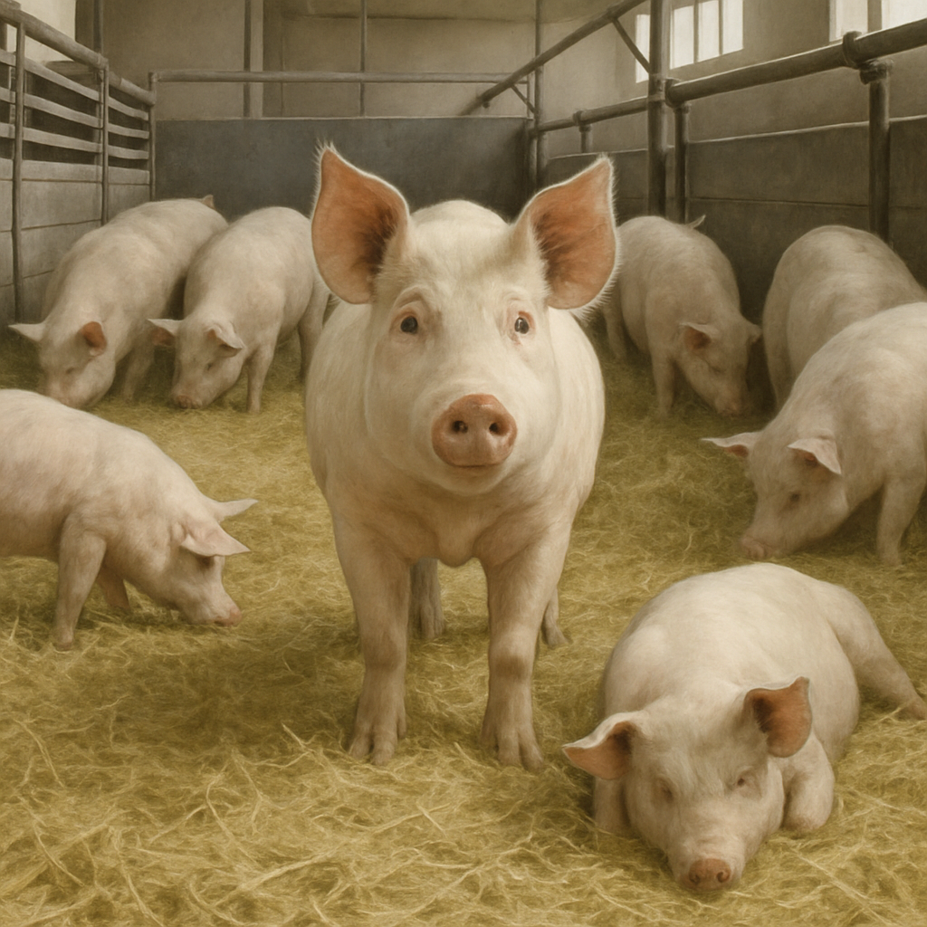 Large White Commercial Pigs DIY paint by diamonds