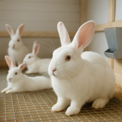 New Zealand White Meat Rabbits diamonded painting kits