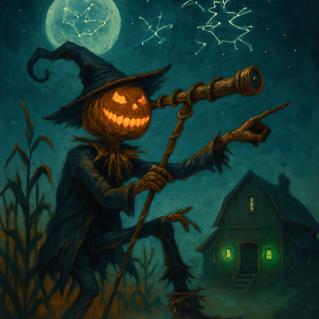 Pumpkin Astronomer Of The Midnight Cornfield Paint by diamonds kits