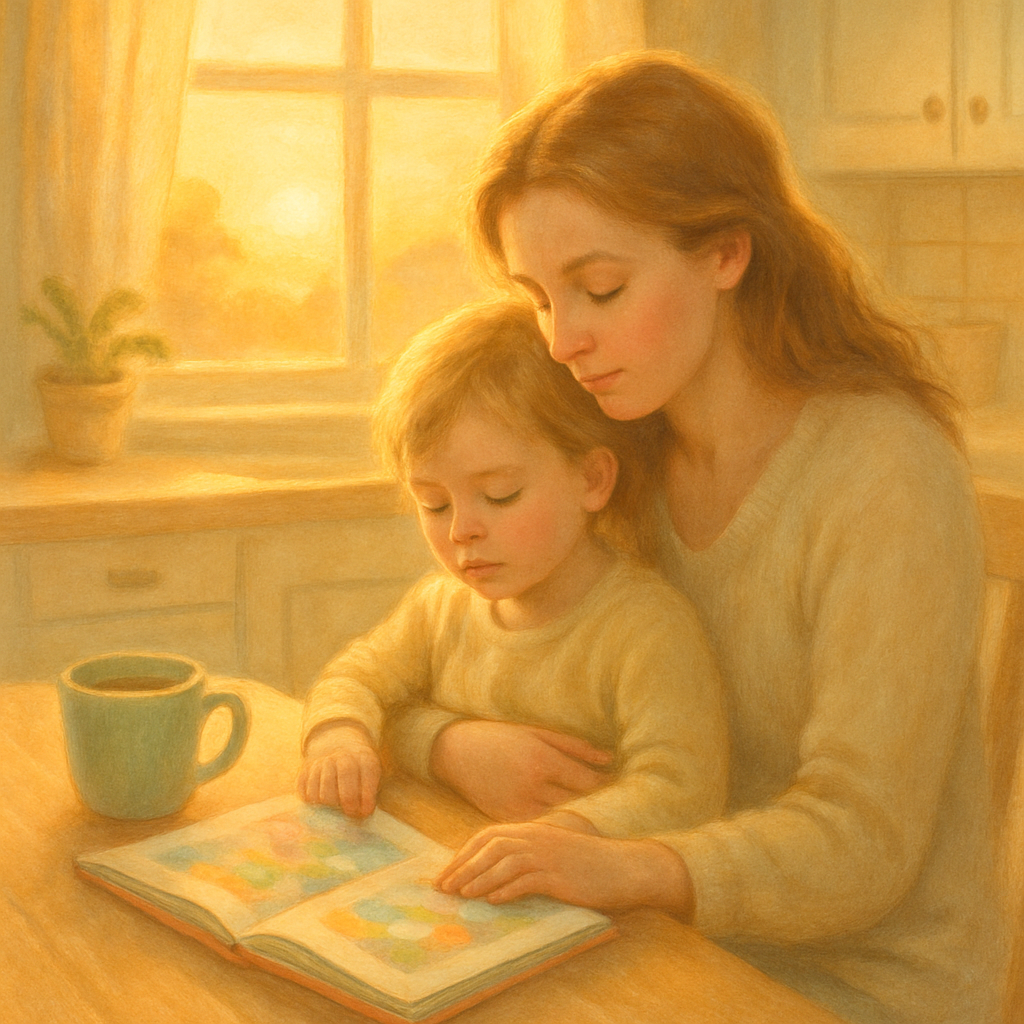 Sunrise Storytime By The Kitchen Window painting diamond kit