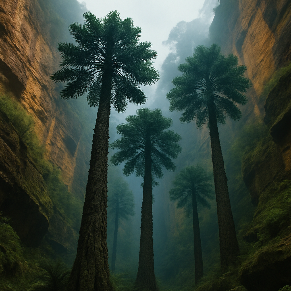 Wollemi Pine Wollemia Nobilis In Australian Canyon Refuge Paint by diamonds art