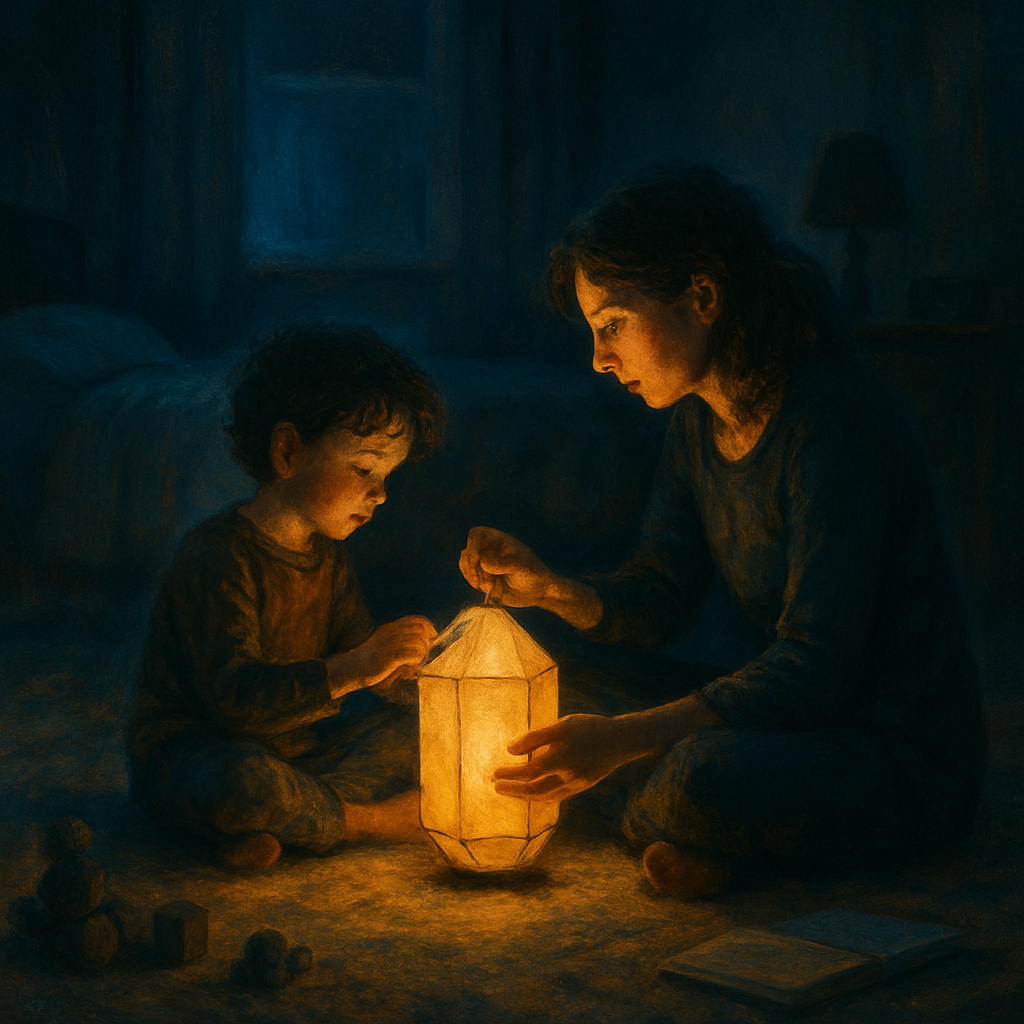 Lantern Of Guidance On The Bedroom Floor diamonded painting kits