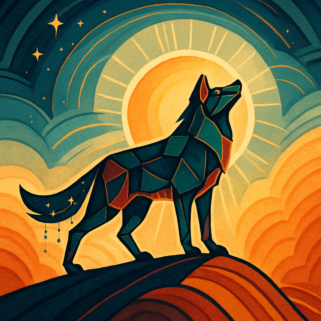 Suntrail Wolf In The Rising Sky paint by color