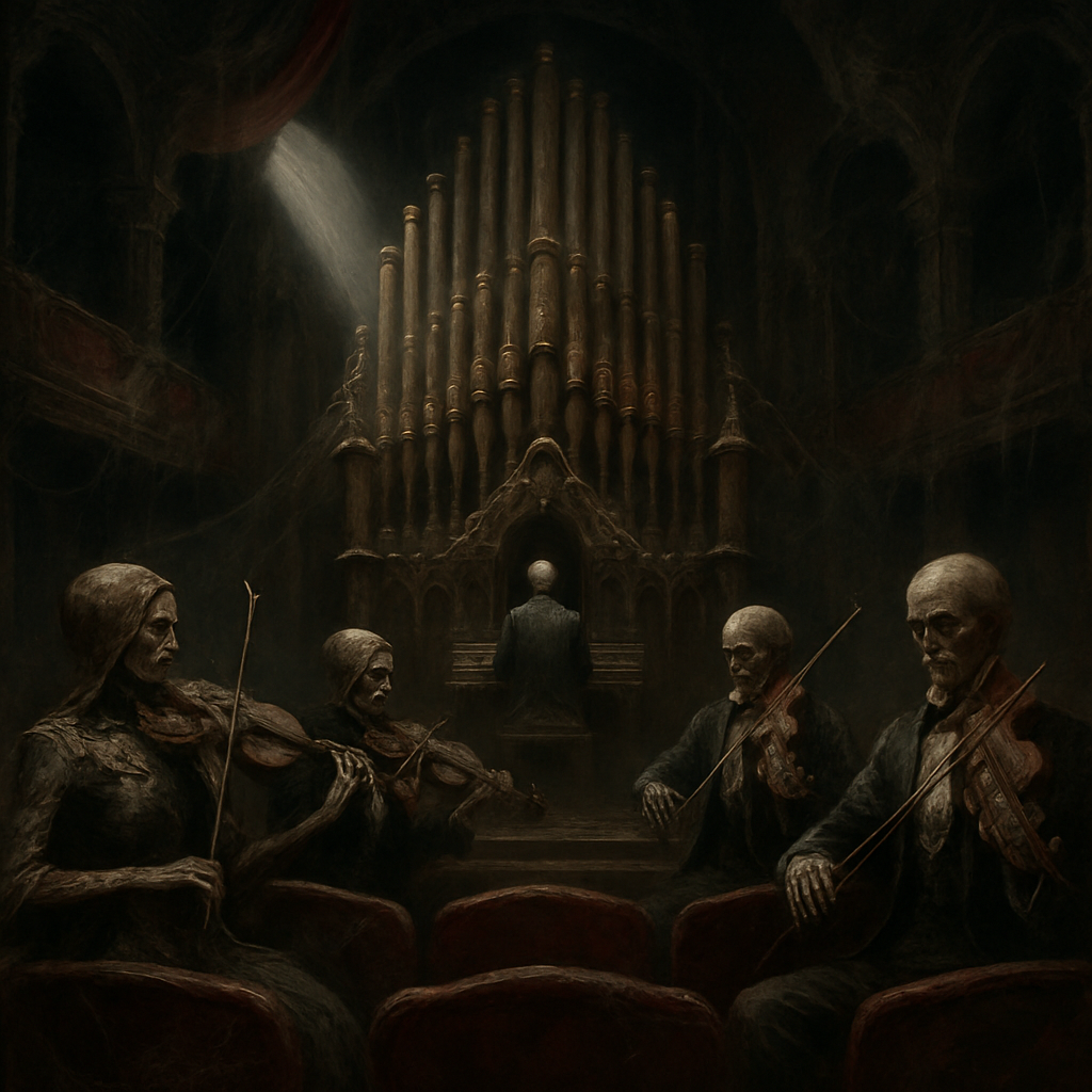 Skeleton Orchestra In The Abandoned Theater paint by color