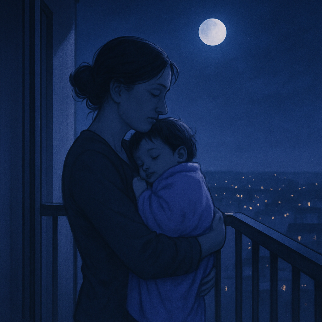 Moonlit Lullaby On The Balcony Rail painting diamond kit