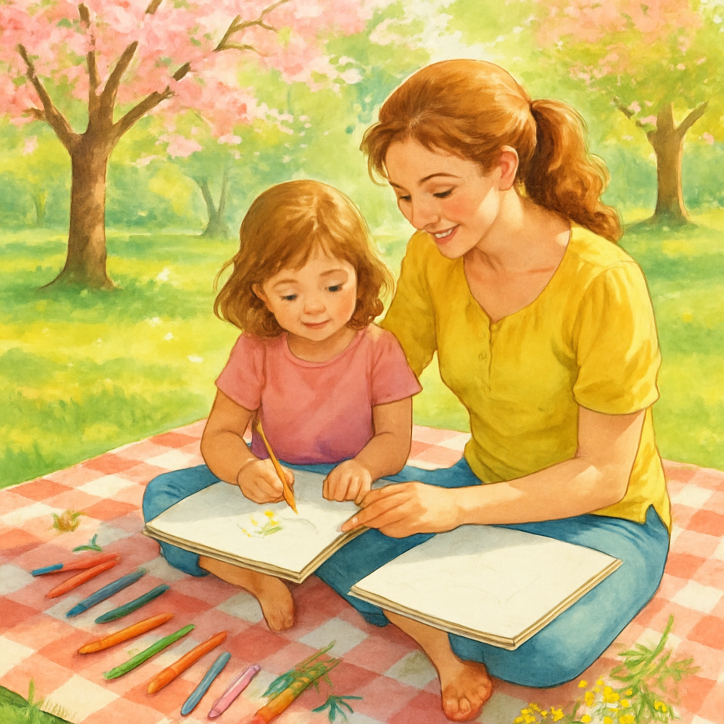 Garden Sketches On The Picnic Blanket paint by diamonds