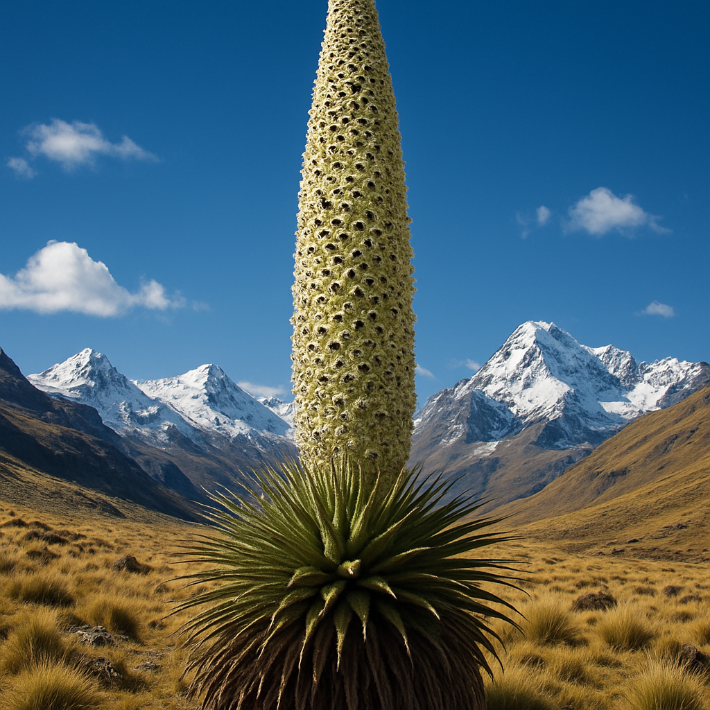 Puya Raimondii Blooming In High Andes paint by color