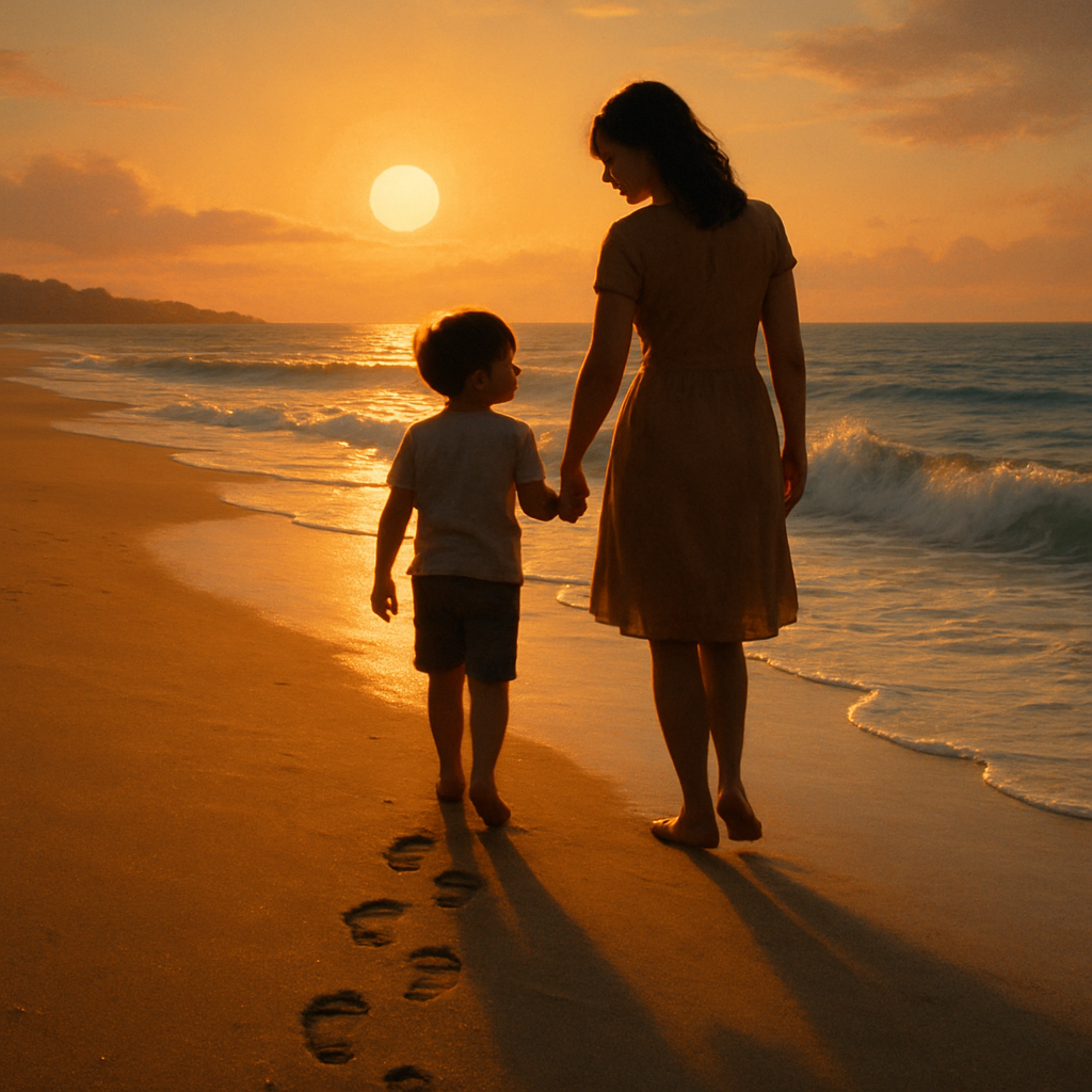 Footprints In Wet Sand A Legacy Of Gentle Guidance Painting by diamonds kit