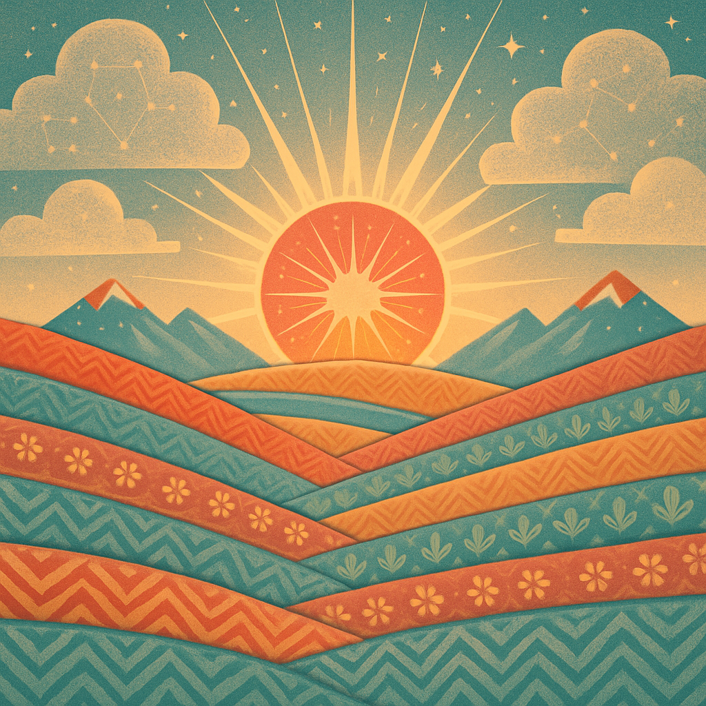 Celestial Terraced Sunrise Painting by diamonds kit