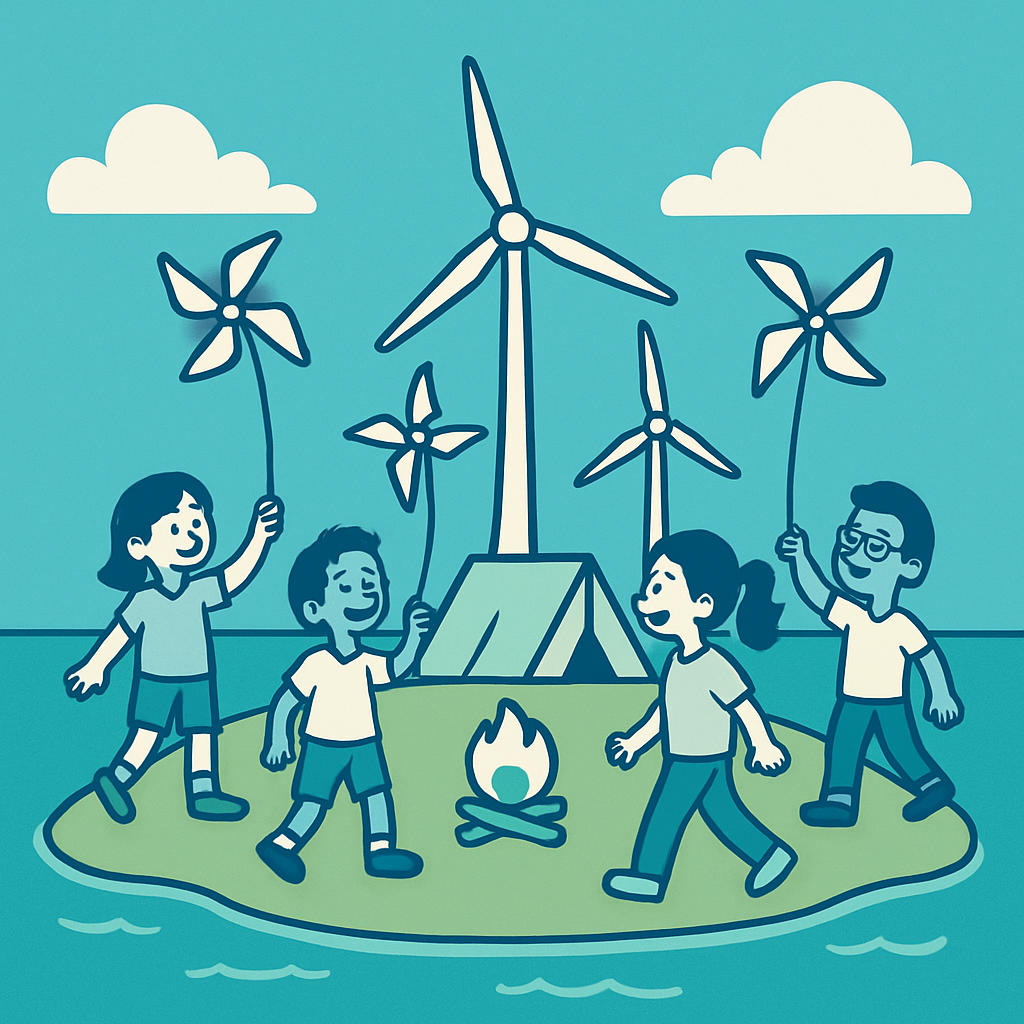 Wind Power Island Camp Paint by diamonds art