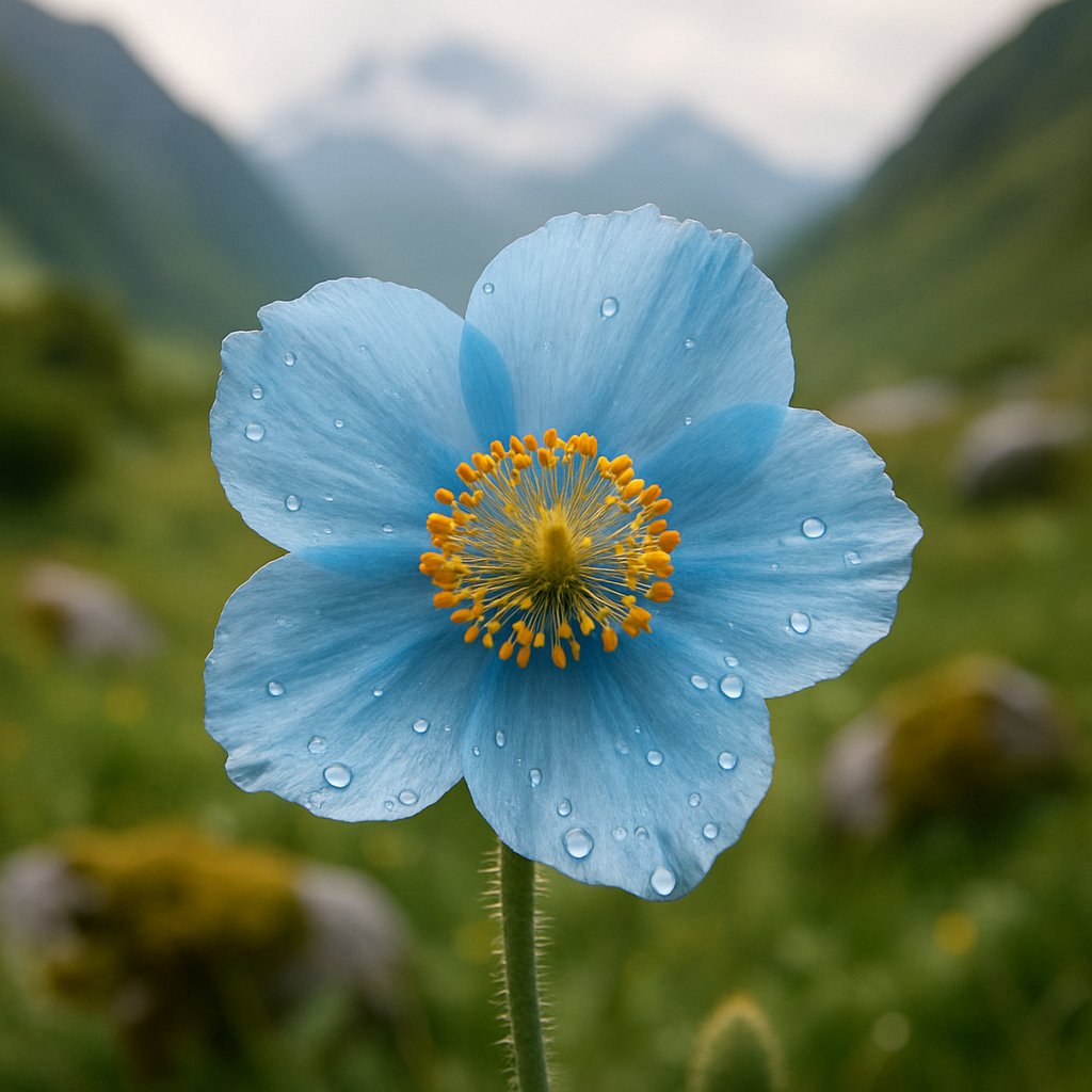 Himalayan Blue Poppy In Alpine Meadow diamond painting