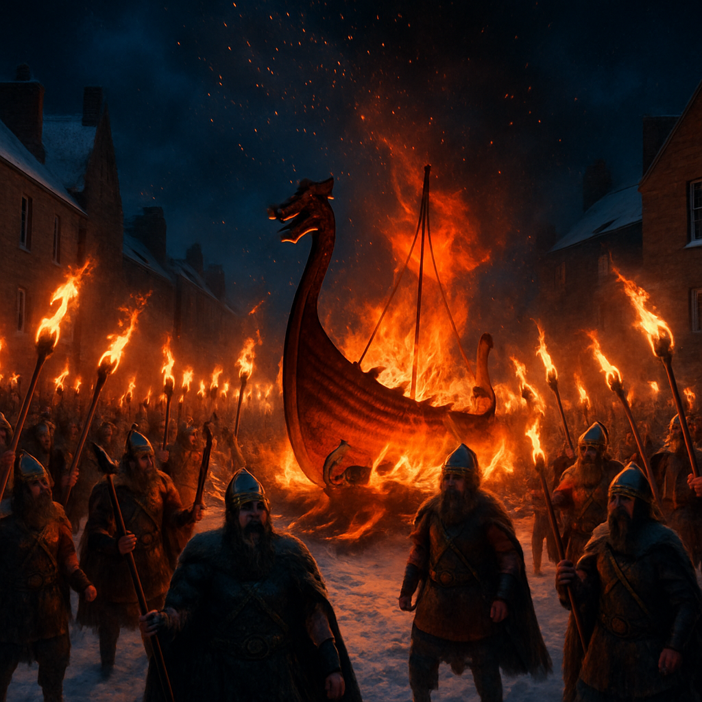 Up Helly Aa Fire Festival Scotland Painting by diamonds kit