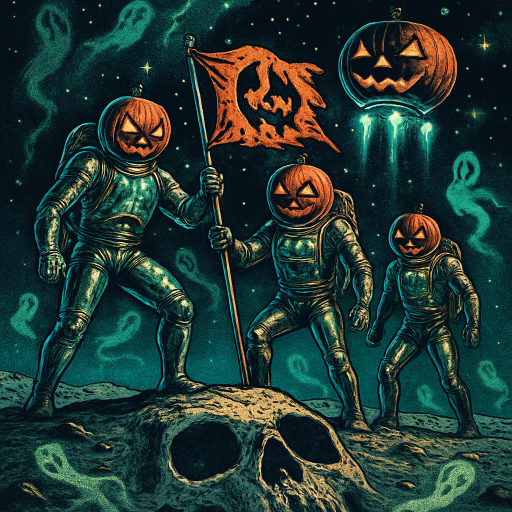 Pumpkin Astronauts On The Haunted Moon Paint by diamonds art