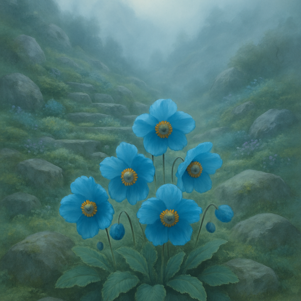 Himalayan Blue Poppy Meadow paint by diamond