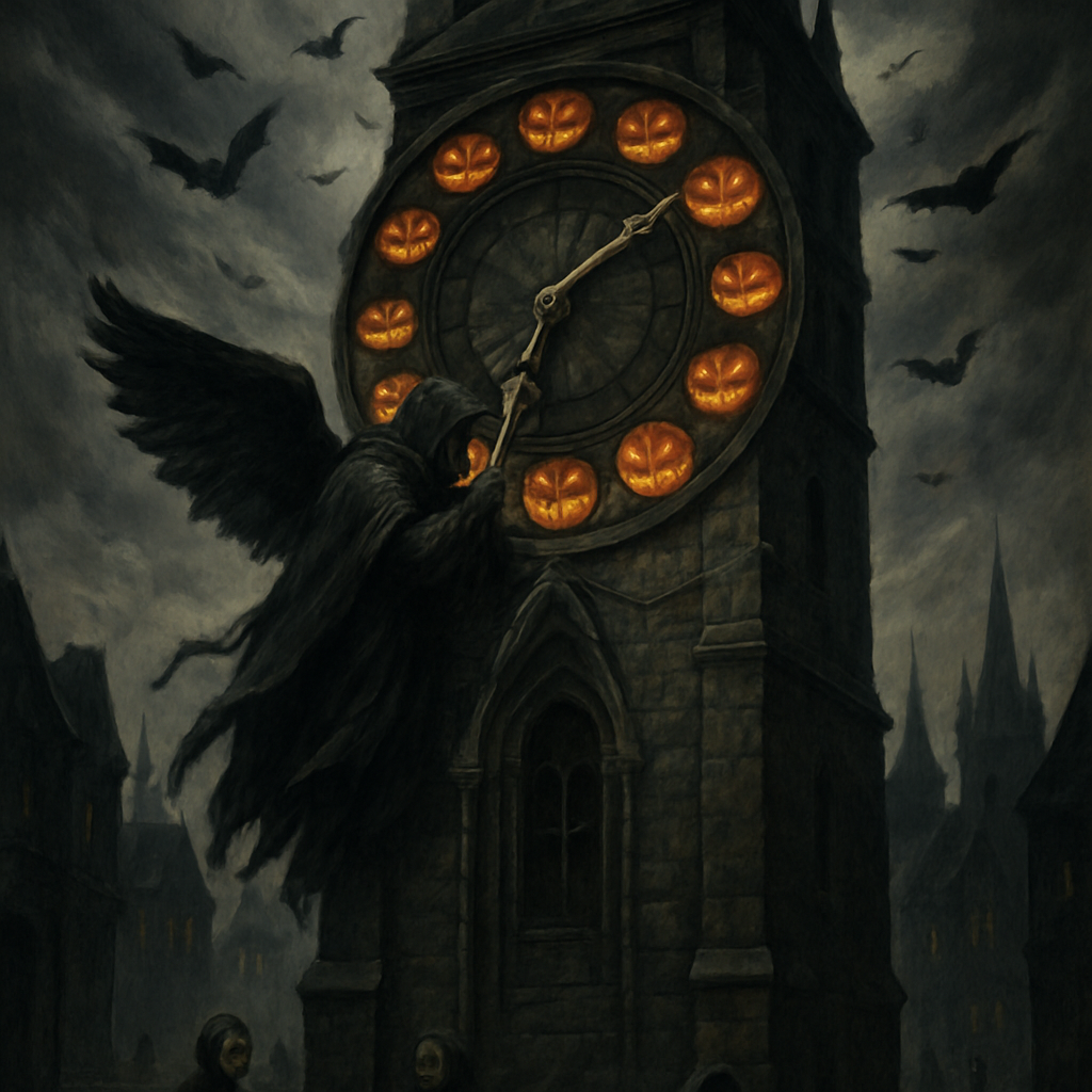 The Clocktower Of Thirteen Pumpkins Paint by diamonds art