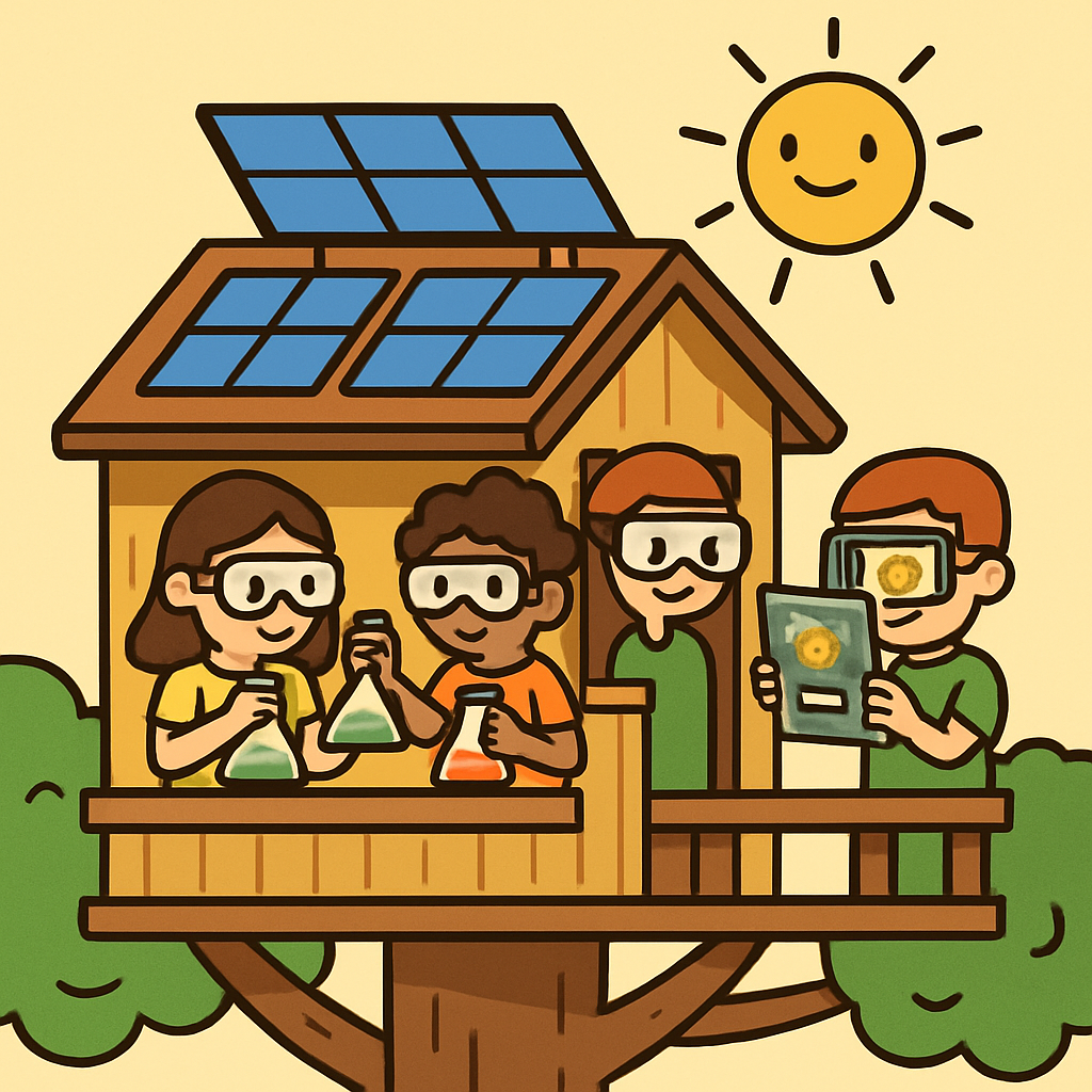 Solar Powered Treehouse Lab Painting by diamonds kit