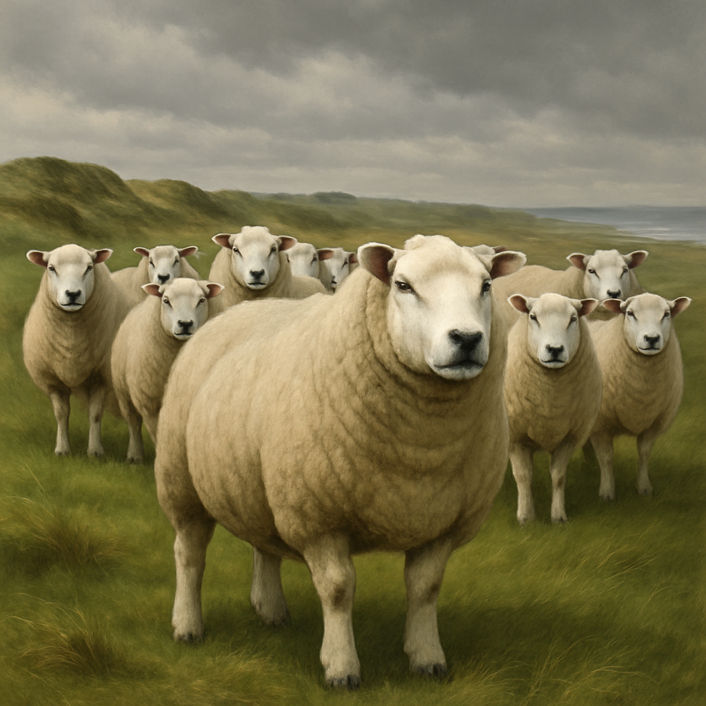 Texel Sheep Windy Meadow paint by color
