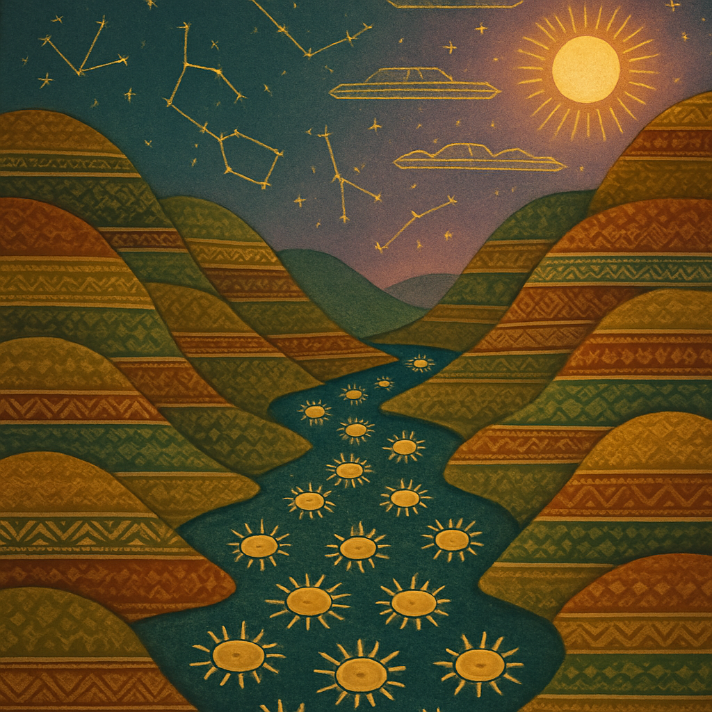 River Of Suns Through Autumn Valley Painting by diamonds kit