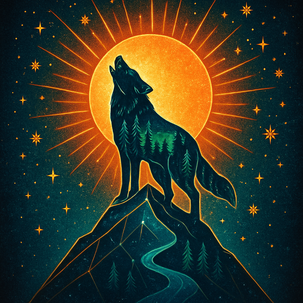Dawn Chant Of The Mountain Wolf paint by color