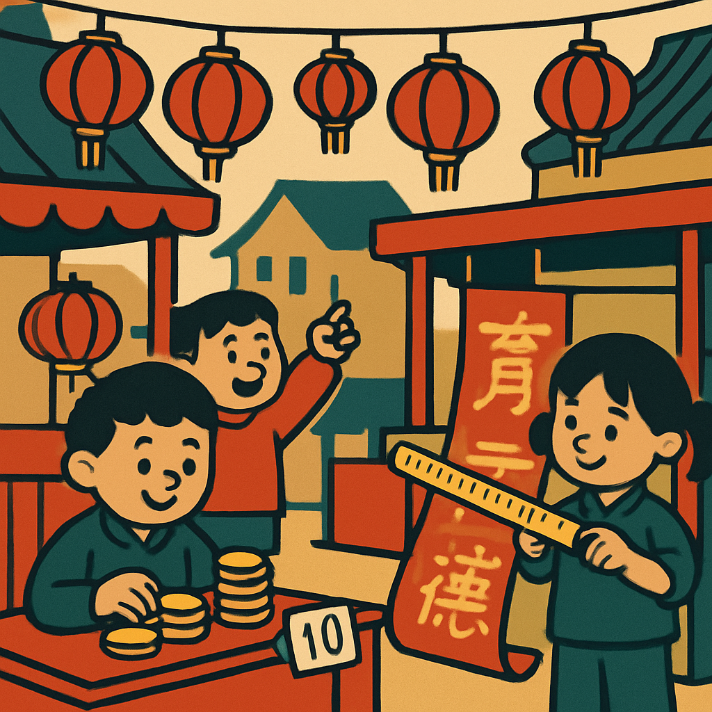 Lunar New Year Math Market Painting by diamonds kit