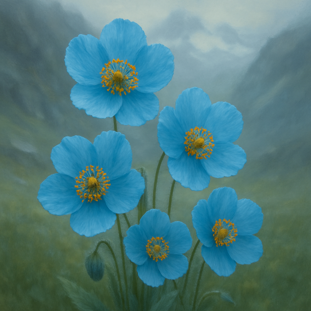 Himalayan Blue Poppy Alpine Meadow diamonded painting kits