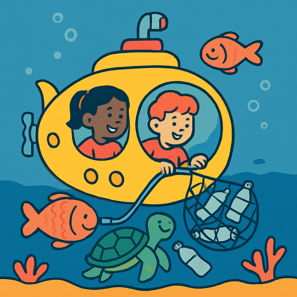 Undersea Plastic Cleanup Mission paint by color