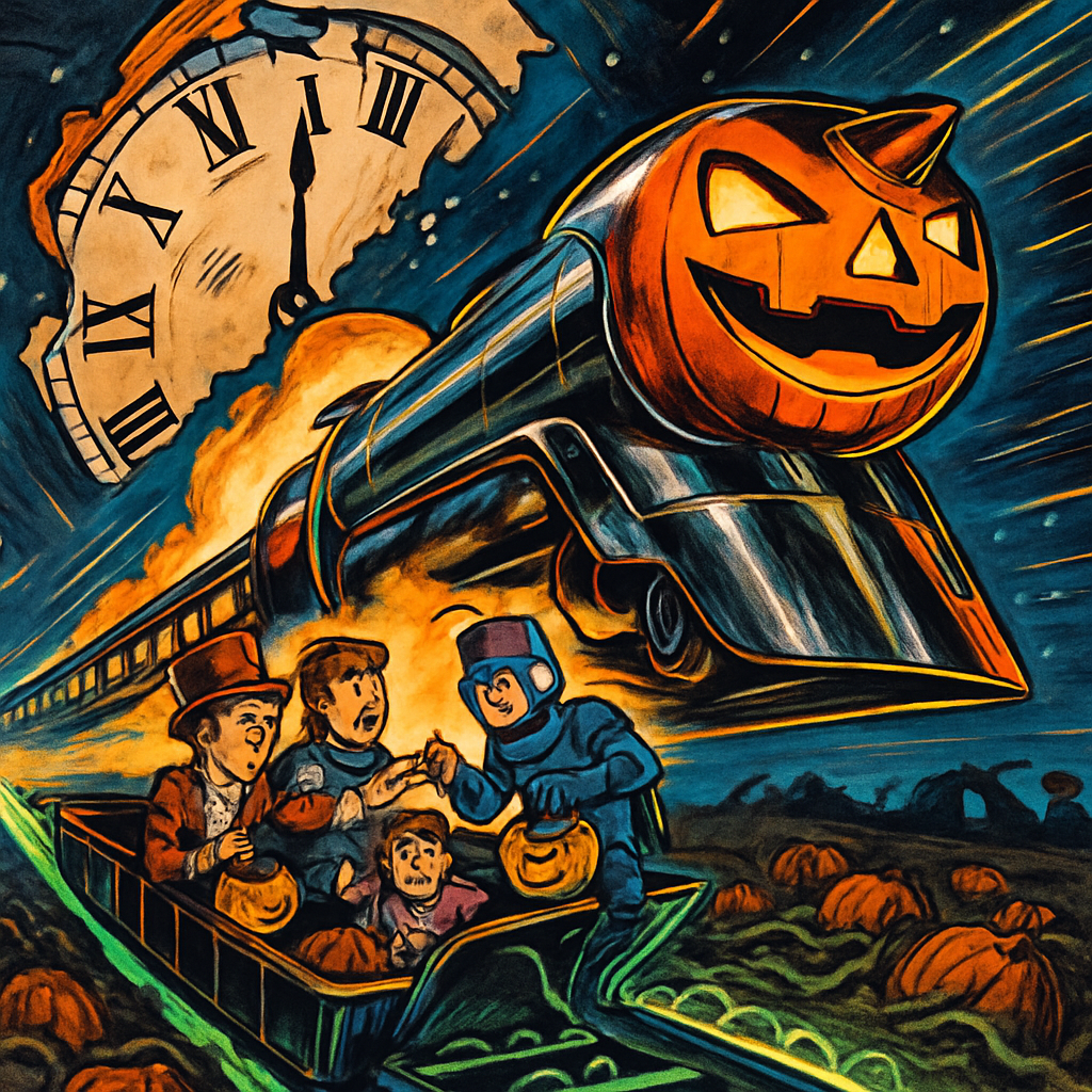 Time Traveling Trick Or Treat Train Paint by diamonds kits
