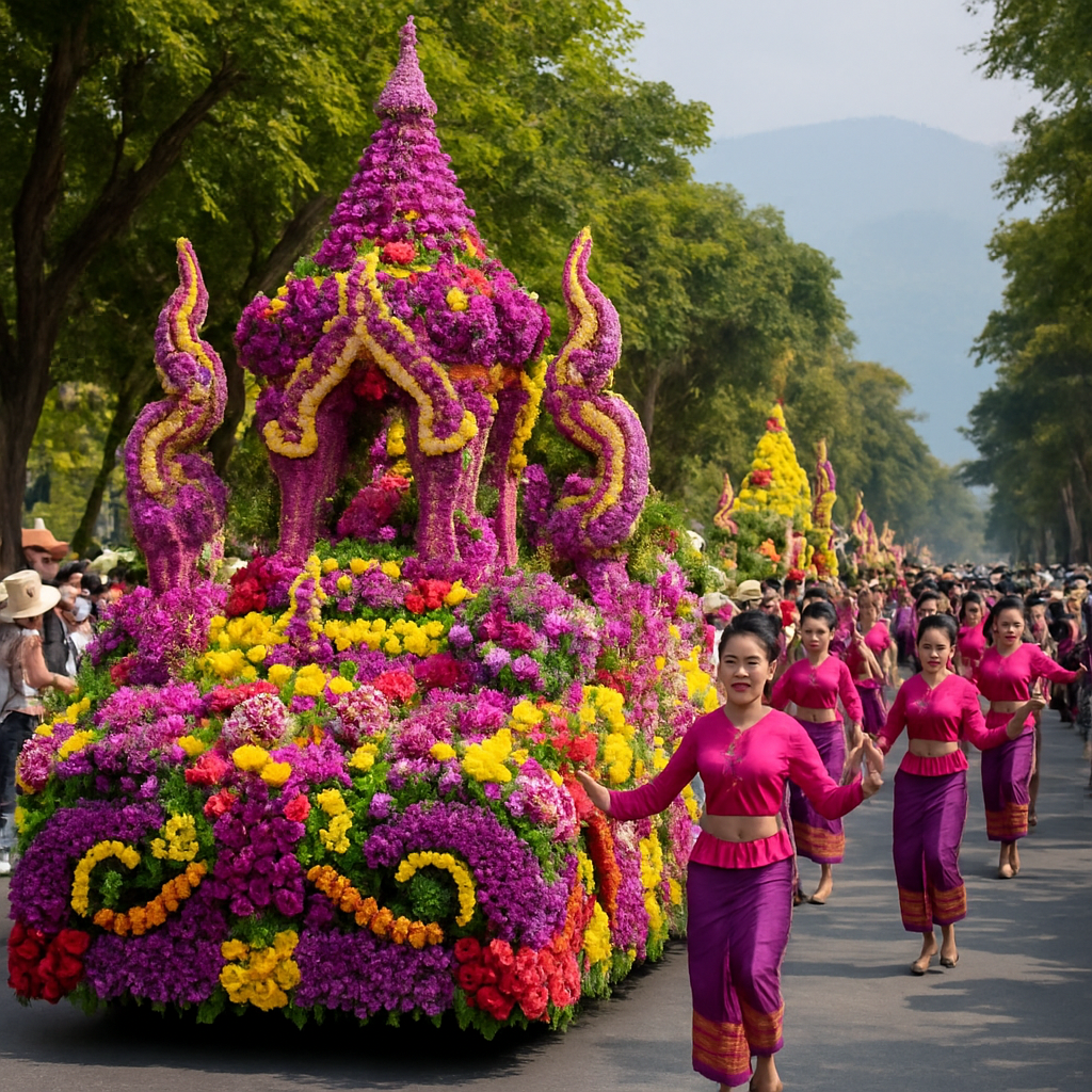 Chiang Mai Flower Festival Chiang Mai Paint by diamonds art