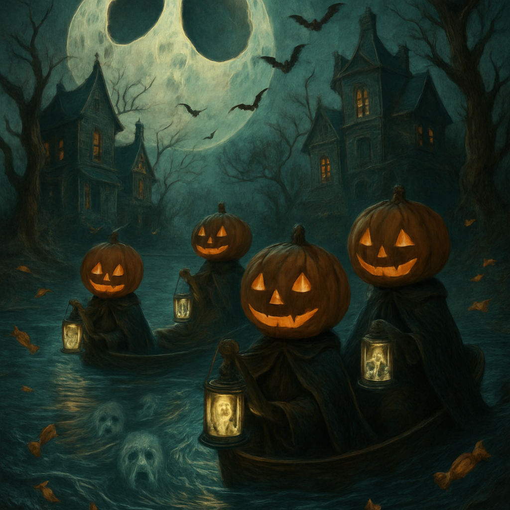 Lantern Parade Of The Hollow Moon paint by diamond