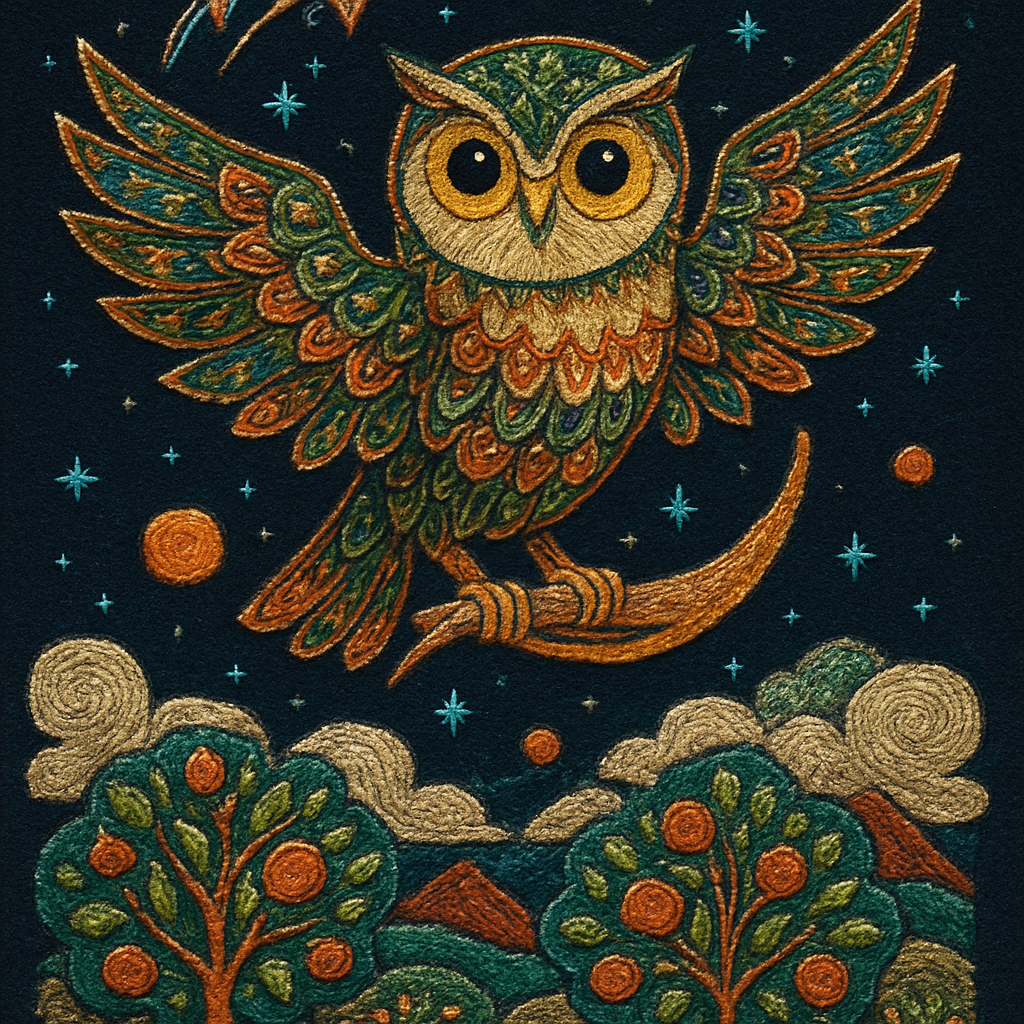 Moonlit Owl Orchard paint by diamond