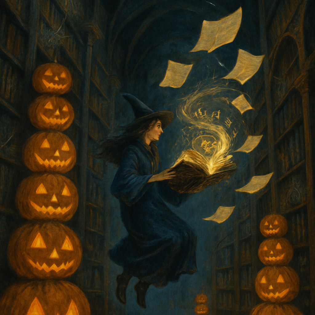 Library Of Whispering Pumpkins DIY paint by diamonds