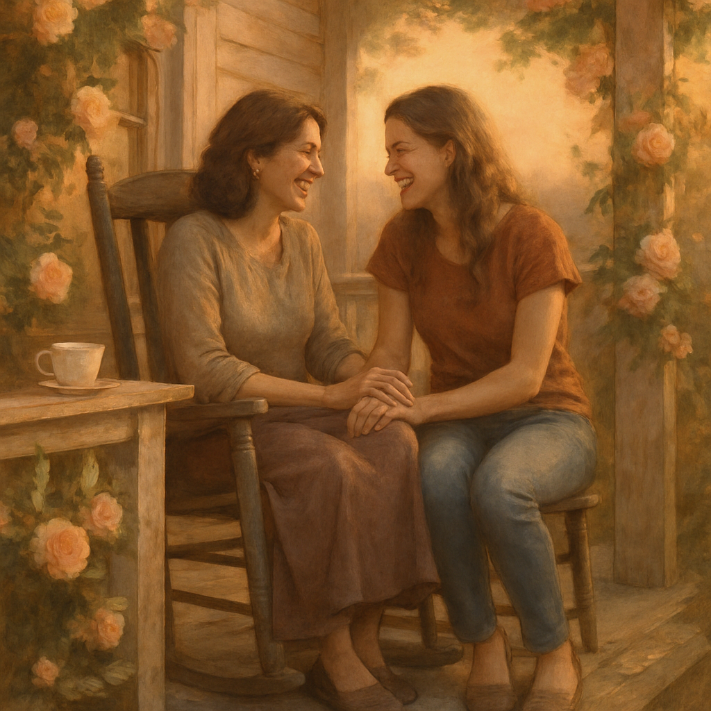 Petals On The Porch Rocking Chair Conversations Across Generations paint by color