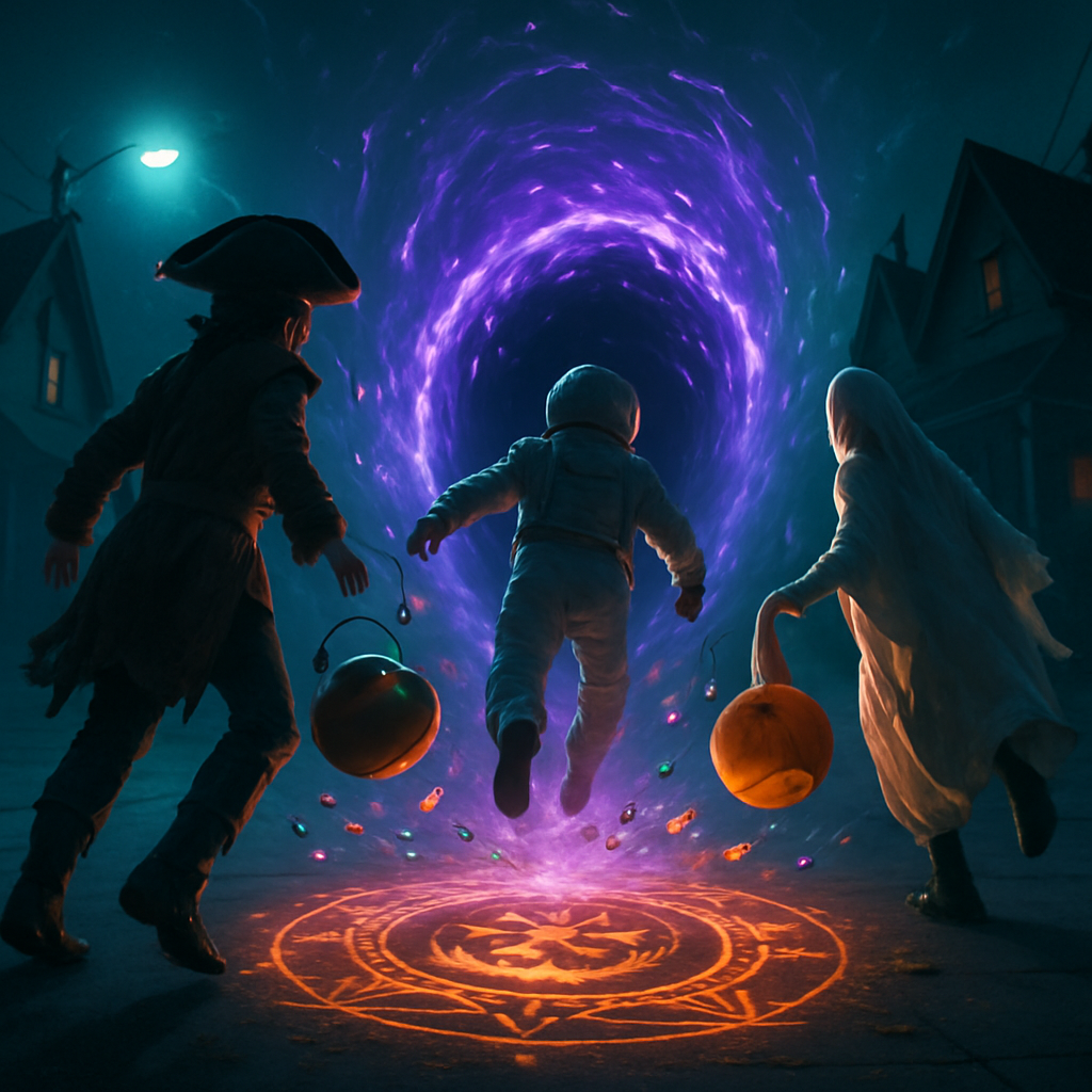 Suburban Portal On Trick Or Treat Street Paint by diamonds art