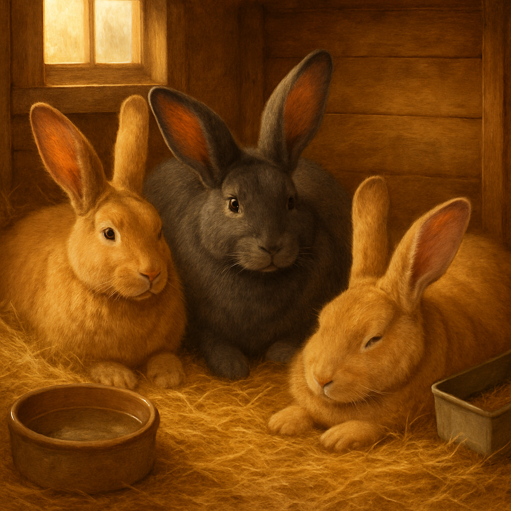 Flemish Giant Rabbit Trio paint by color