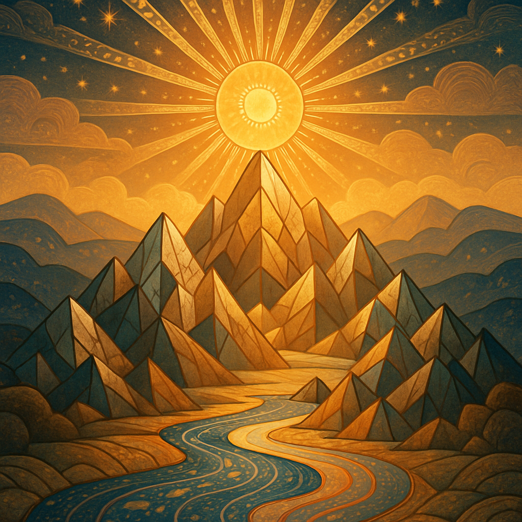Sun Ladder Over Crystal Valley DIY paint by diamonds