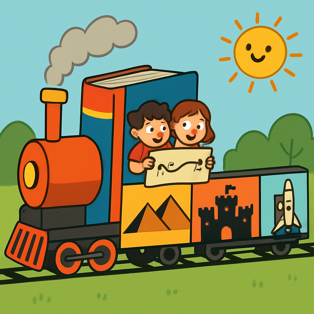 Time Traveling Library Train Paint by diamonds art