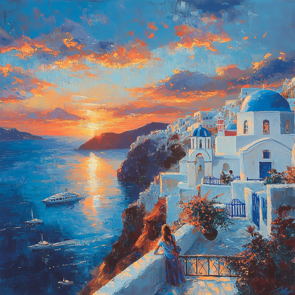 Santorini Caldera Greece Paint by diamonds art
