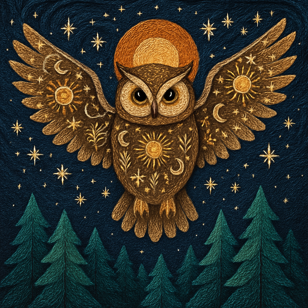 Moonchant Owl Above The Sleeping Pines DIY paint by diamonds