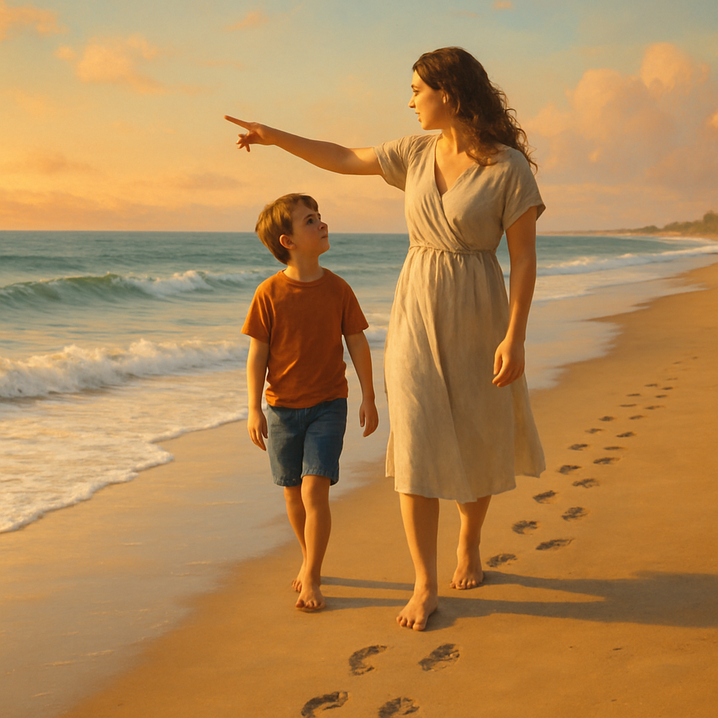 Footprints In The Tide Lessons Written In Sand paint by color