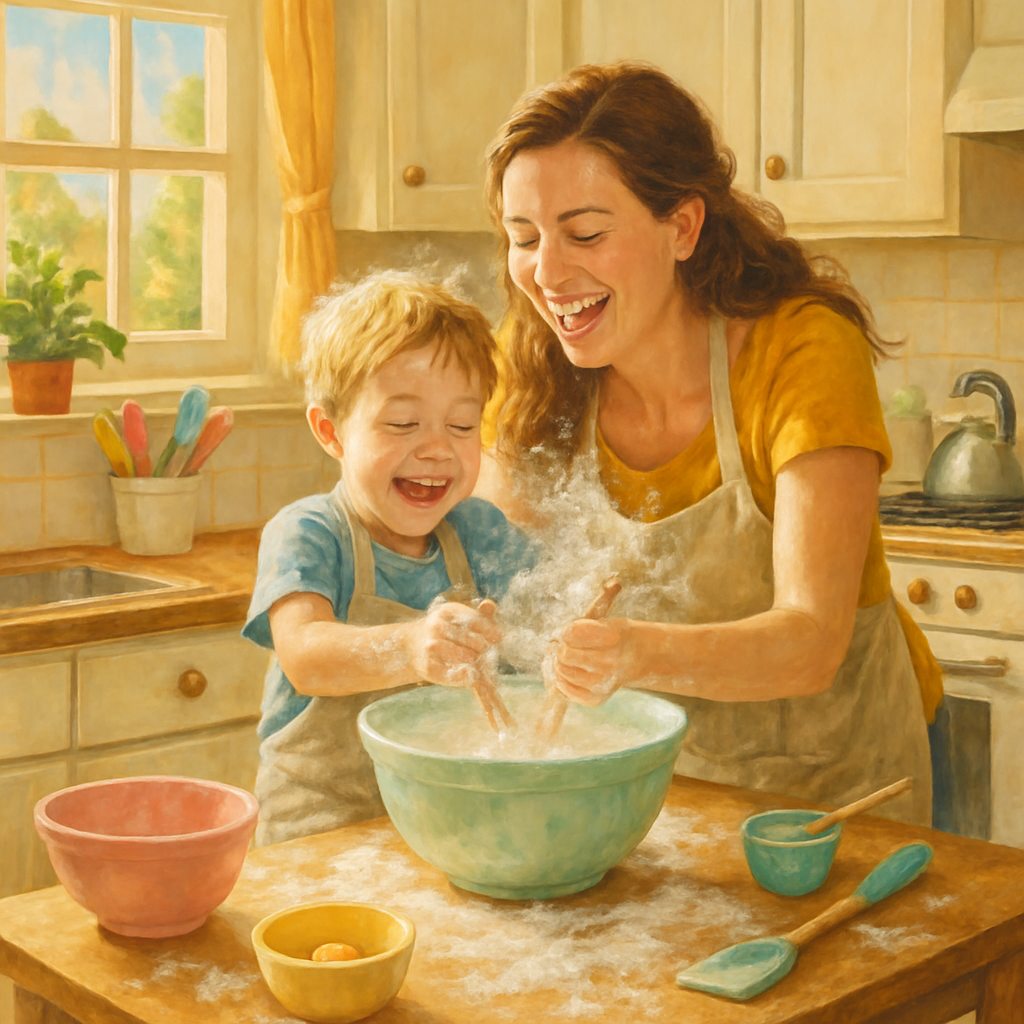Kitchen Symphony Flour Dusted Memories With Mom paint by color