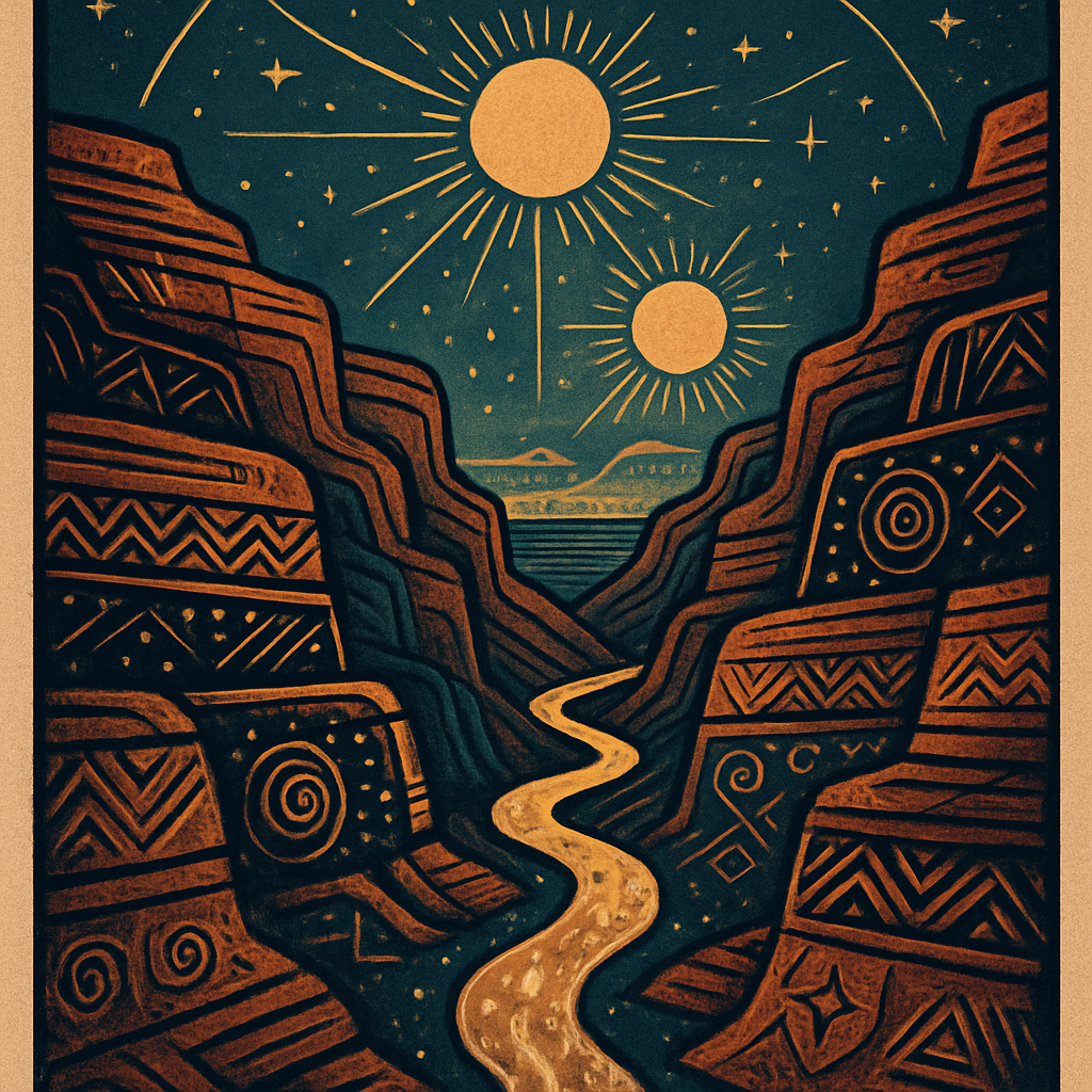 Cosmic Canyon Of The Twinned Suns paint by color