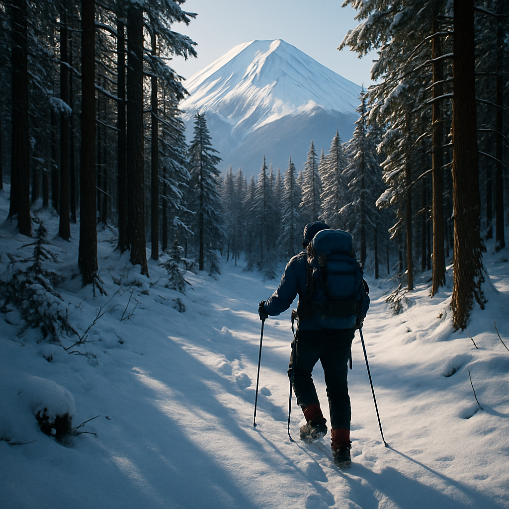 Winter Climb On Mount Fuji Subalpine Forest diamond painting