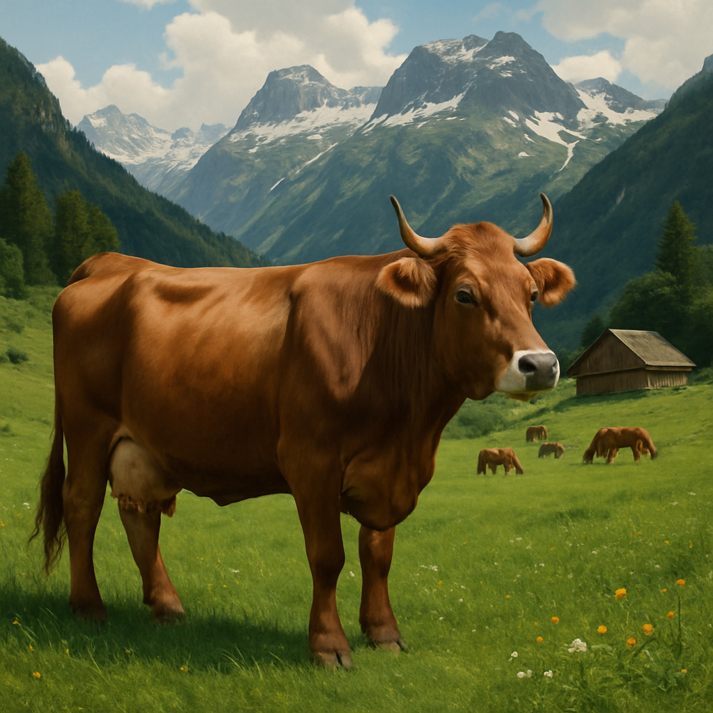 Braunvieh Cattle Switzerland paint by diamonds
