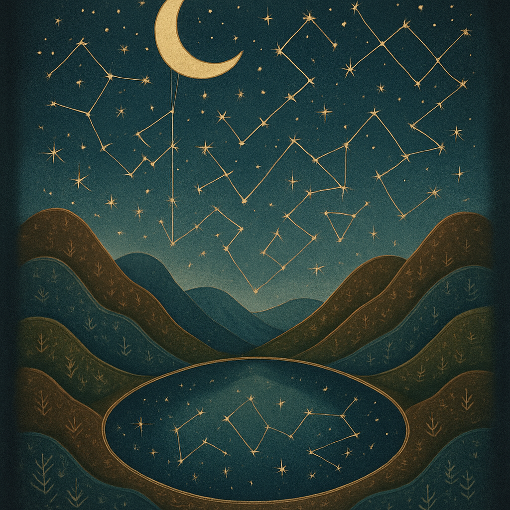 Lantern Lake Under The Weaving Constellations DIY paint by diamonds