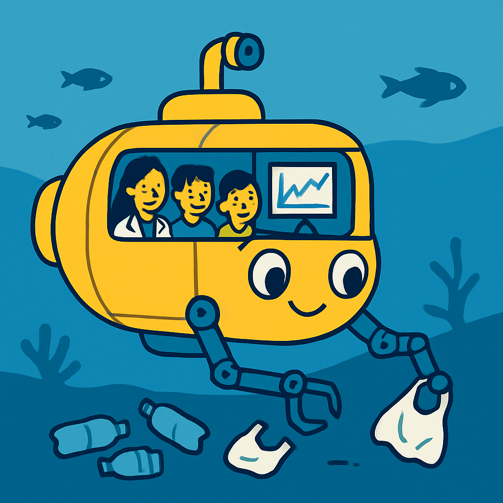 Ocean Plastic Cleanup Sub DIY paint by diamonds