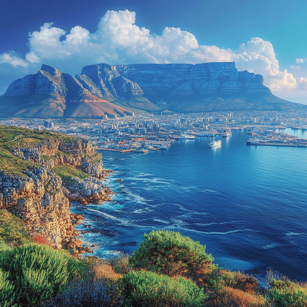 Table Mountain Cape Town paint by diamonds