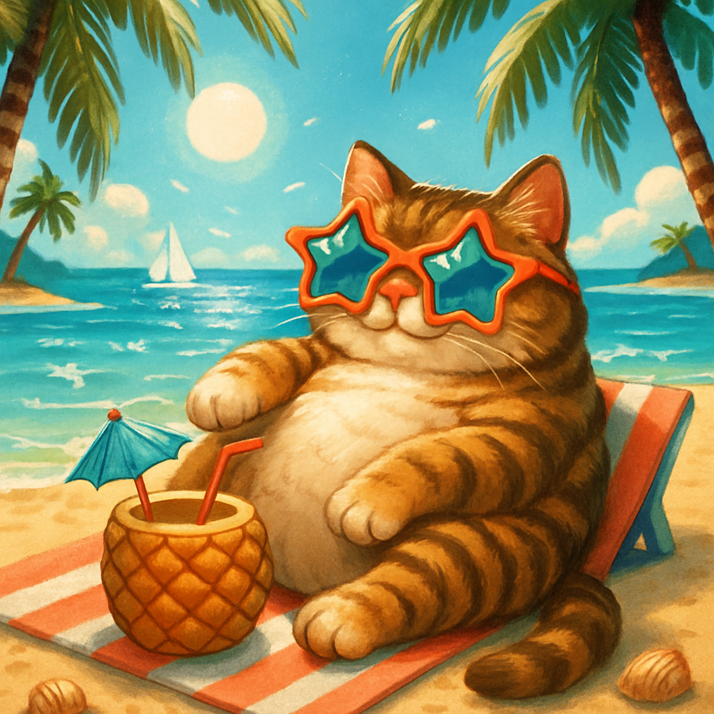 Lagoon Lounge Sunglasses Cat painting diamond kit