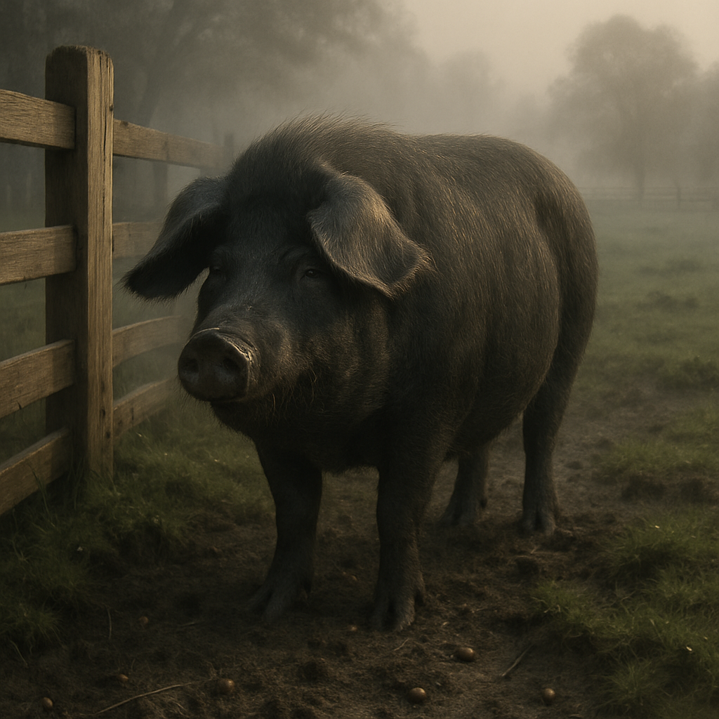 Large Black Pig DIY paint by diamonds