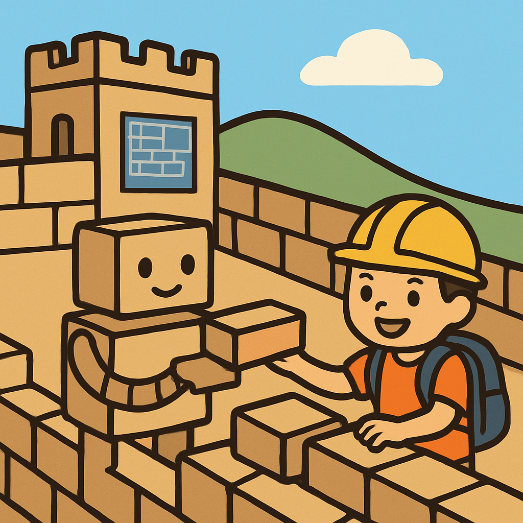 Robot Helpers At The Great Wall Repair Day Painting by diamonds kit